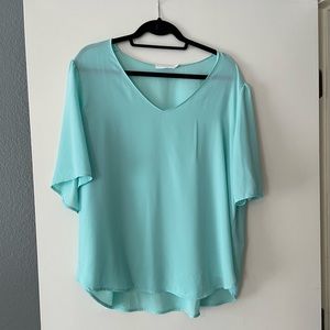 Teal Flutter Sleeve Top Size 2X